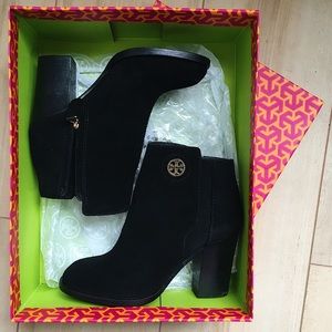 Tory Burch Suede Leather Booties with Heels
